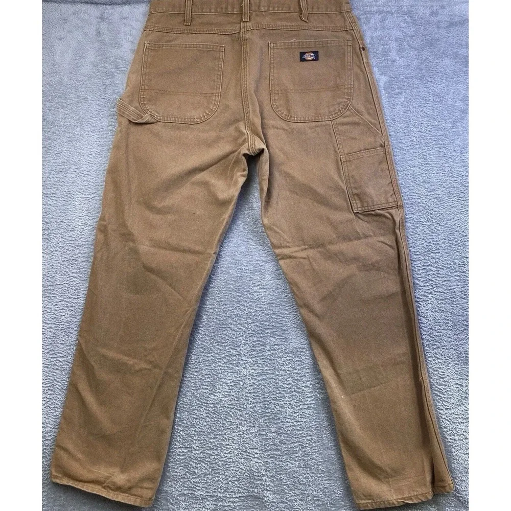 Dickies Jeans Men Sz 36x32 Brown Canvas Cotton Carpenter Painter Work Pants